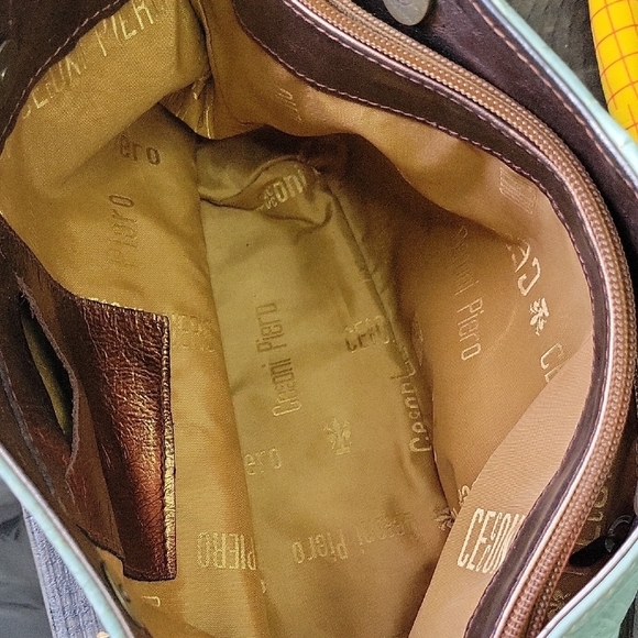 CECCONI PIERO Italy Leather Green Hand Bag Purse - Picture 8 of 13